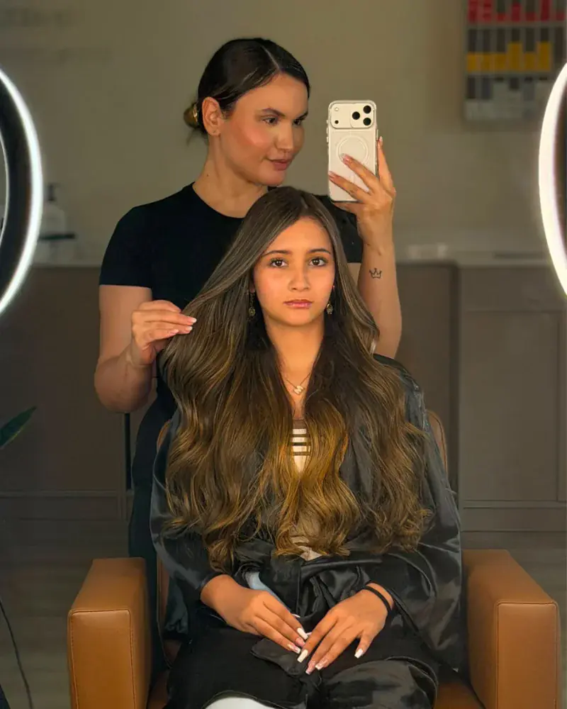 Peinado y balayage cabello largo